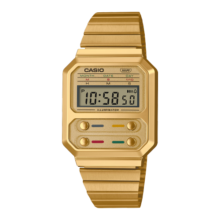 卡西欧（CASIO）手表复古小方块小金表运动电子学生日韩手表生日礼物A100WEG-9