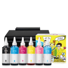 天威 674墨水100ml 六色套装 适用爱普生L805 L850 L1800 L810 L801 L360 L101 L301打印机 T6741-T6746