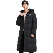 鸭鸭（YAYA）王一博情侣同款羽绒服男女同款2024冬季新款极寒过膝加厚外套HY 青光黑色 175/92A(L)