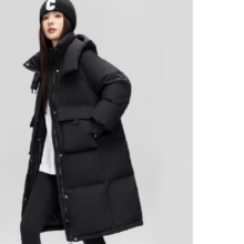 20点开始：雅鹿 羽绒服女中长款 黑色 L建议110-130斤