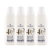 京东百亿补贴：One's Member 1号会员店 4.0g乳蛋白 鲜牛奶 1L*4瓶
