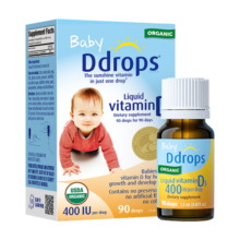 Ddrops滴卓思 婴幼儿维生素D3滴剂vd 营养辅食15天-1岁400IU 2.5ML/瓶