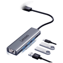 PLUS会员：联想 USB3.0分线器拓展坞 转千兆网口 一拖四转换器