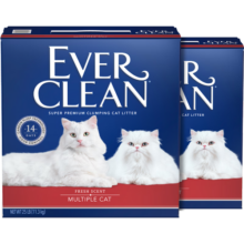 铂钻（EverClean）铂钻原装进口高效除臭膨润土活性炭无尘除臭猫砂 蓝标 25磅11.3kg 红标-多猫抑氨淡香-11.3kg