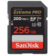 闪迪（SanDisk）256GB SD内存卡 4K V30 U3 C10 相机存储卡 读速200MB/s 写速140MB/s 微单/单反相机内存卡439元 (券后省10,月销1w+)