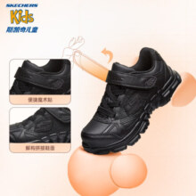 Skechers斯凯奇童鞋儿童跑步鞋男女童小白鞋6-16岁秋冬学生运动鞋998095L 全黑色/BBK 27.5码