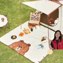 京东百亿补贴、plus会员：MOBI GARDEN 牧高笛 LINE FRIENDS联名 户外露营便携野餐垫 NX21663001 布朗熊米白