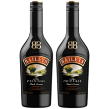 百利（Baileys）甜酒 奶油原味 力娇酒配制酒利口酒组合装 500ml*2 进口洋酒139元 (月销7000+)