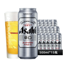 plus会员：Asahi朝日 超爽啤酒 500ml*15听 *2件