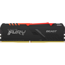 金士顿 (Kingston) FURY 16GB DDR4 3200 台式机内存条 Beast野兽系列 RGB灯条 骇客神条