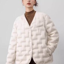 Plus会员、雅鹿短款羽绒服女2024冬季轻薄V领轻便内搭舒适保暖