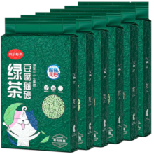 倔强尾巴绿茶纯豆腐猫砂 专利除臭快速吸水结团不粘爪宠物用品 2.3kg*6袋
