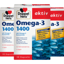 德国双心深海鱼油1400mg软胶囊rTG型omega-3维生素E DHA+EPA高浓度血脂黄金配比 眼脑双护【3盒】周期装