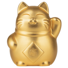 铜师傅 《招财猫（真金鎏镀）》客厅 桌面 铜摆件 家居装饰工艺品