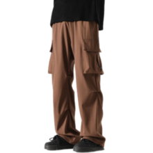 Homlean美式机能伞兵工装裤男秋冬宽松小众阔腿休闲登山长裤S6603黑色L