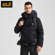 Jack Wolfskin狼爪羽绒服男短款秋冬防泼水550蓬防风保暖舒适外套5221152 5221152-6000/黑色 M 175/96A充绒量：325G