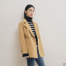 限尺码，24日10点：LILY商务时尚 热销秋冬季舒适柔软羊毛气质纯色高级复古双排扣毛呢大衣