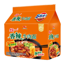 统一香辣牛肉口味方便面97g×5袋8.75元