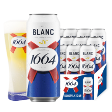 PLUS会员：kronenbourg 1664白啤酒500ml*12罐*2件