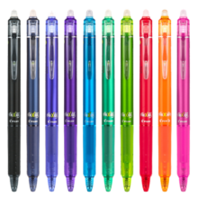 百乐（PILOT）按动中性笔 摩磨擦子弹头彩色水笔 蓝黑色 0.5mm 5支装  LFBK-23EF可擦笔