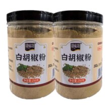 PLUS 臻味坊 白胡椒粉 罐装厨1房调味品 白胡椒粉 250克*2罐