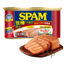 世棒（SPAM） 午餐肉罐头 方便面搭档 即食速食早餐涮肉火档烧烤 猪肉含量90% 培根味198g29.9元 (月销2000+)