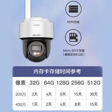 以旧换新补贴、PLUS会员：海康威视 DS-2DE2Q140MY-T/GLSE 室外监控摄像头 400万