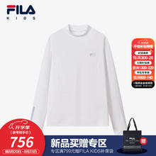 FILA 斐乐 童装儿童上衣2024秋季女中大童高尔夫运动长袖T恤 玉石白-WT 150cm