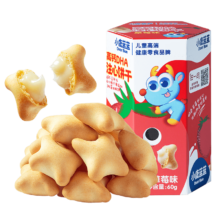 小鹿蓝蓝 高钙DHA注心饼干 草莓味 60g 0反式脂肪酸