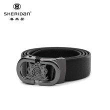 喜来登（SHERIDAN）皮带男 头层牛皮 礼盒装 自动扣商务正装腰带男士裤带 NL180354S 黑色