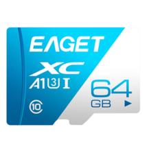 EAGET 忆捷 T1 蓝白卡 Micro-SD存储卡 64GB（UHS-I、V30、U3、A1）券后16.81元