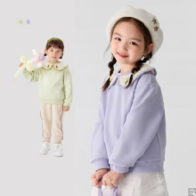 巴拉巴拉 加绒女童卫衣儿童保暖长袖 加固肩线甜美文艺翻领小童装