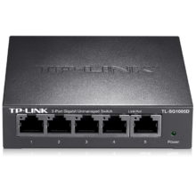 PLUS、限政补:TP-LINK 5口千兆交换机 企业级交换器 监控网络网线分线器 分流器 金属机身 TL-SG1005D