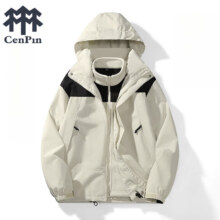 plus会员：CENPIN 诚品 三合一冲锋衣 象牙白 3XL
