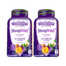 小熊糖（Vitafusion）褪黑素睡眠软糖sleepwell退黑素安瓶无蔗糖vf睡眠糖软糖60粒【送礼组合】