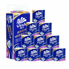 plus会员:维达（Vinda）卷纸 卫生纸4层加厚蓝色经典有芯卷纸10卷（提装）