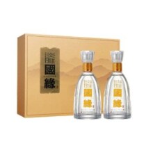 双11预售：今世缘 国缘 42度 醇厚型白酒 500ml*2瓶 淡雅礼盒