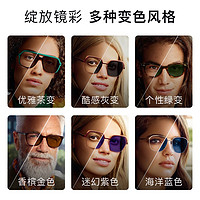 essilor 依视路 全视线变色镜片灰变定制片T8系列1.60折射率 钻晶膜洁现片*2