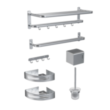 九牧（JOMOO）免钉打孔毛巾浴巾架套装太空铝卫生间置物架7件套餐 939415-7Z2-1378元 (月销5000+)
