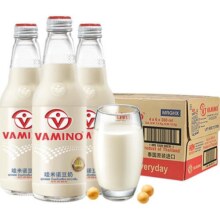 【进口】泰国vamino哇米诺原味豆奶300ml*24装植物蛋白饮料玻璃瓶98.8元