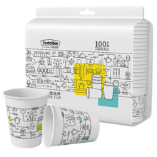 Sodolike尚岛 一次性纸杯 230ml加厚纸杯整箱100只装 办公商务家用
