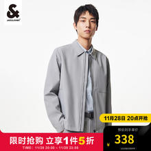 杰克琼斯 行政夹克直筒防泼水商务高端外套 灰白色E44