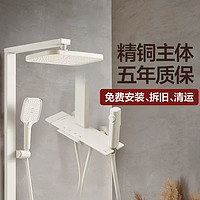 ANNWA 安华 59A精铜铸造花洒方管带喷枪增压花洒R5p奶白色