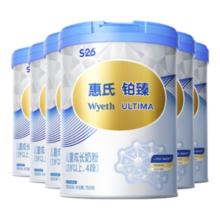惠氏（Wyeth）进口儿童成长奶粉脑动力 铂臻4段（3岁以上）780g*6大罐