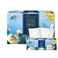 Breeze 清风 抽纸花萃臻品4层加厚80抽18包S餐巾纸