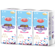 三只小猪Thethreepiggy3D轻薄纸尿裤L码120片(9-14KG)