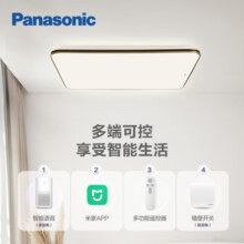 松下（Panasonic） 客厅灯吸顶灯简约薄led卧室灯具大厅照明灯饰遥控智控调光调色 智控客厅灯黑金HHXS9016