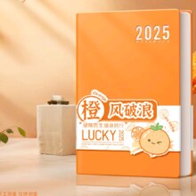 PLUS会员：慢作 2025年日程本 A5 200页 肤感-落日橙