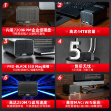 闪迪大师极锐 致镜24TB 双盘位企业级桌面移动硬盘 G-RAID™ 磁盘列阵双雷电3接口内置7200转高速桌面存储