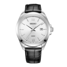 精工（SEIKO）男表 商务休闲防水石英螺旋底盖男士手表SUR283P1生日礼物